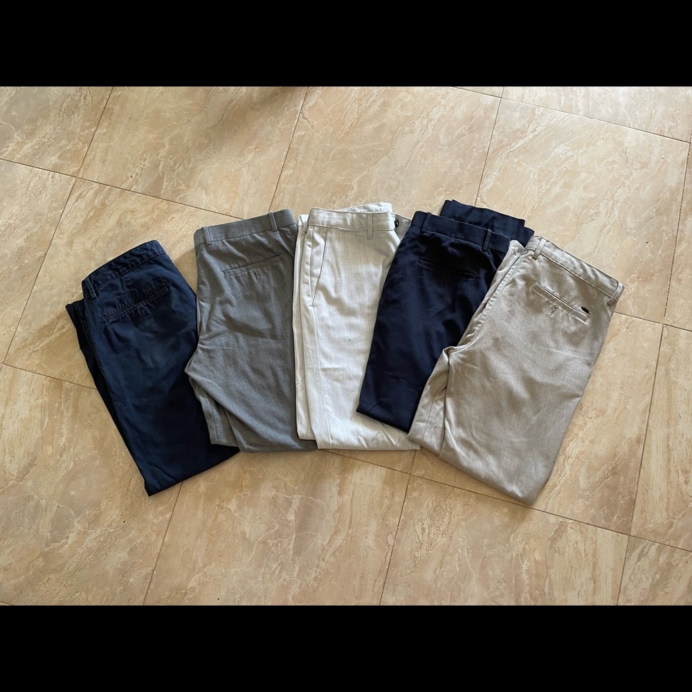 Lot of 5 Men’s Slacks and Chinos Dress Pants